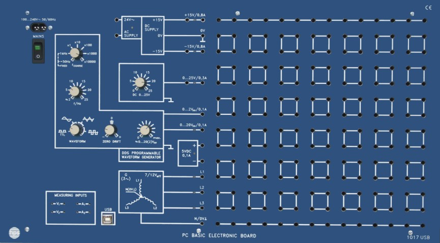 Type 1017.1 USB - PC BASIC ELECTRONIC BOARD